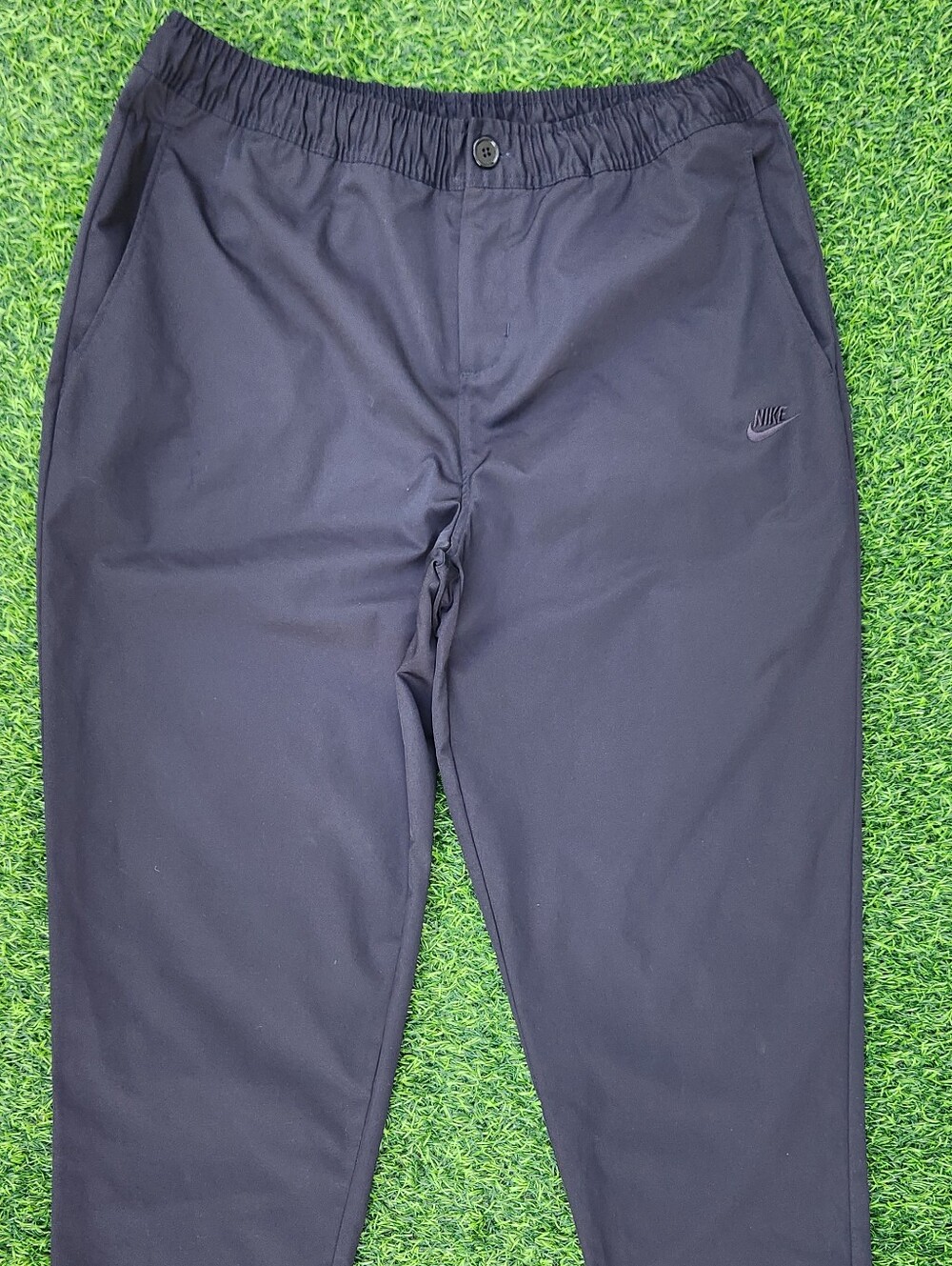 Nike Club Woven Chino Pants Mens Blue Elastic Waist Tapered HJ1997-010 SIZE L